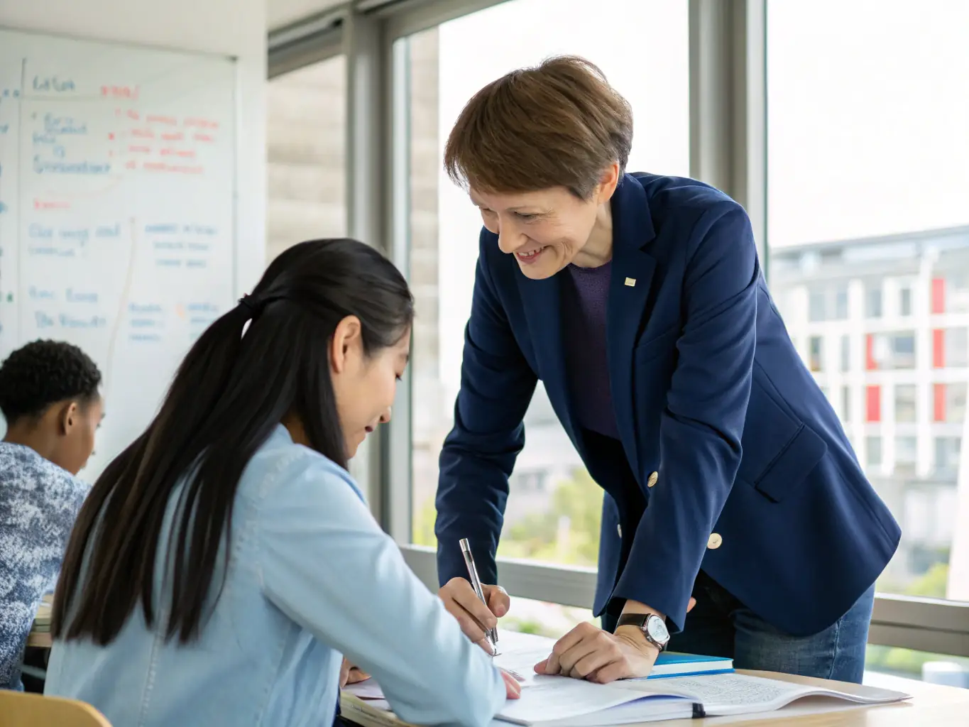 A Stocknest instructor guiding a participant through a performance improvement exercise, providing personalized feedback and support.